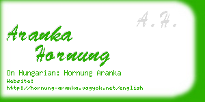 aranka hornung business card
